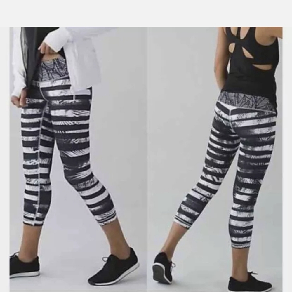 🥳HP🥳Lululemon Wunder Under Striped Shady Palms 4